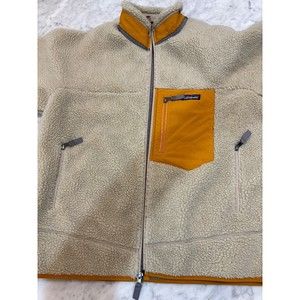 Patagonia Classic Retro X Fleece Jacket Mens XL Deep Pile Full Zip Cream Outdoor